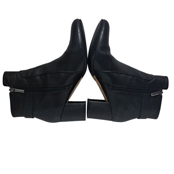 Karl Lagerfeld Paris Elegant Goth Leather Block Heel Ankle Boots Size 7.5 Black - Picture 6 of 15